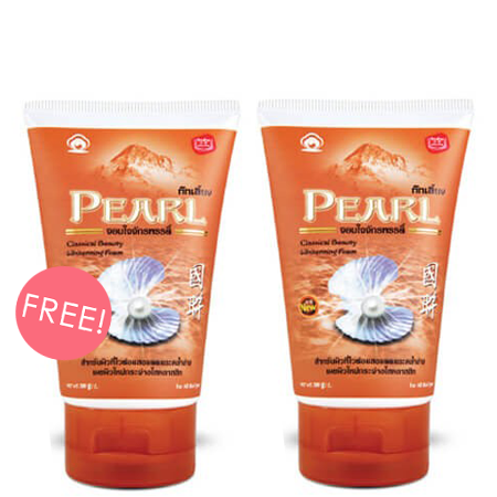 ก๊กเลี้ยง ซื้อ 1 ชิ้น ฟรี 1 ชิ้น !! Pearl Whitening Foam 100 g โฟมล้างหน้าขจัดความหมองคล้ำ ให้ผิวกระะจ่างใส