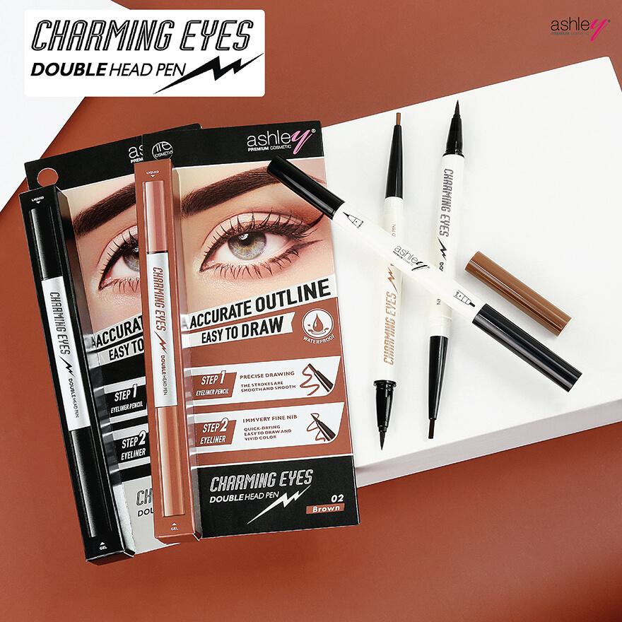 Ashley,Ashley Charming Eyes Double Head Pen,Charming Eyes Double Head Pen,อายไลเนอร์,Eyeliner